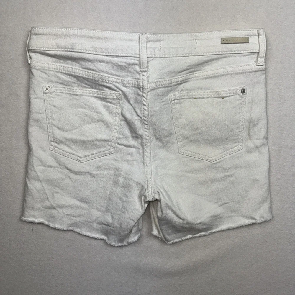 Anthropologie Pilcro and the Letterpress White Mid Rise Slim Cut Off‎ Shorts 31 - Picture 4 of 5